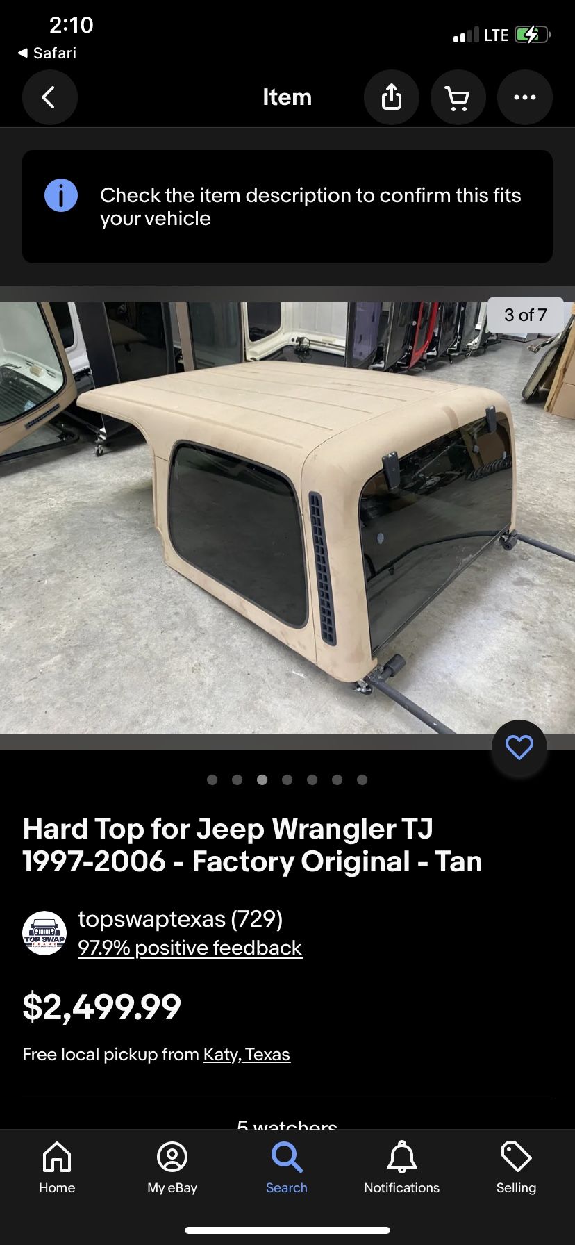 Jeep Wrangler, Tj, hard Top