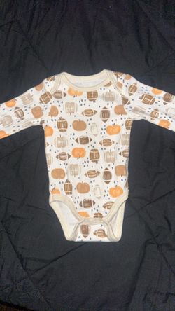 Football / Pumpkin pattern onesie