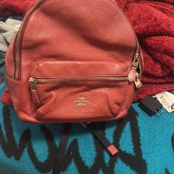 Red Leather Coach Bag 