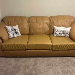 Tan Leather Sofa