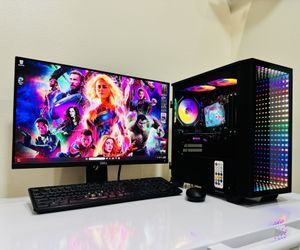 NEW DELL Gaming PC 8 Core I7 @3,4GHz. RADEON RX 570 4G. 128G M2 SSD/1T HDD, 16G DDR4, USB3.. WIFI. 500W PSU, 24”Monit. Keyboard /Mouse. Win11 Pro