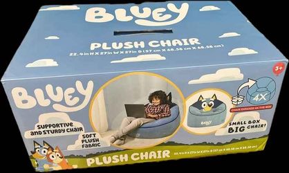 Bluey Kids' Compressed Foam Bean Bag Chair, Blue