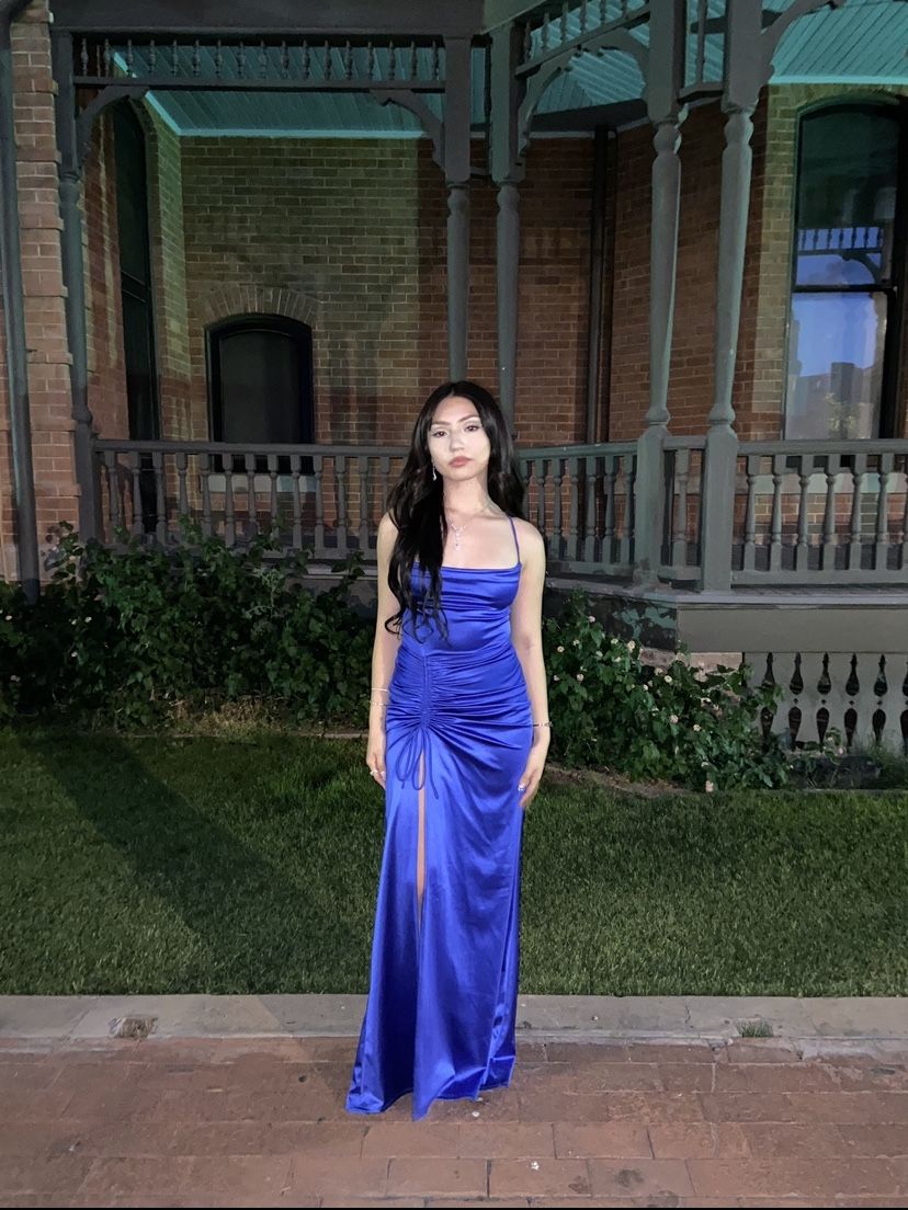 royal blue prom dress