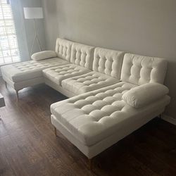 U-shaped Sectional Sofa [off white / cream ivory]