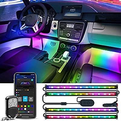 H6114 Govee RGBIC Car Interior Lights with Smart APP Control, 2 Lines Design LED Car Lights, Music Sync Mode, DIY Mode and Multiple Scene Options for