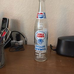 Unique, 53-yr Old Pesi Glass Bottle Celebrates Cowboys