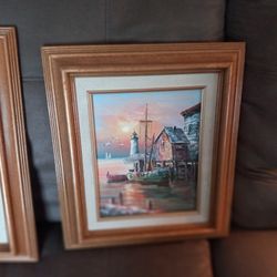 Max Savy Paintings Sold as set, 21 " width by 18 " height Oil on Canvas, Second Picture 13.5 width by 15 " Height oil On Board  Make Offer