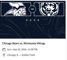 4 Tickets Chicago Bears vs Minnesota Vikings & Parking