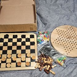 Wooden Game Set (5 Games Total)