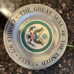  VINTAGE ~ The Great Seal of United States Charger - 1972 Collectors Plate.