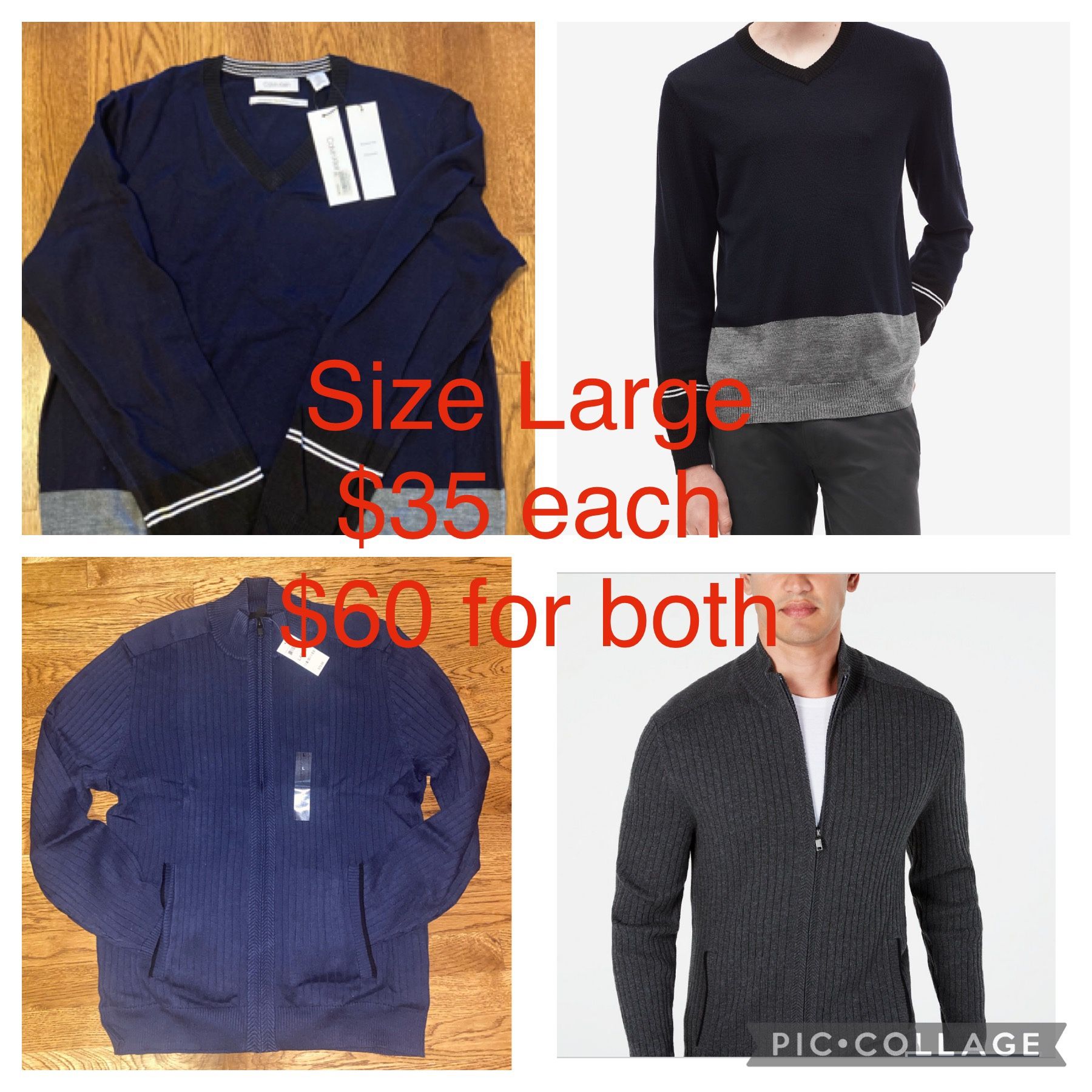 NWT Calvin Klein And Alfani Men Sweaters Size L