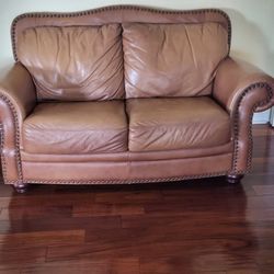 Genuine (Tan)Leather Sofa.  