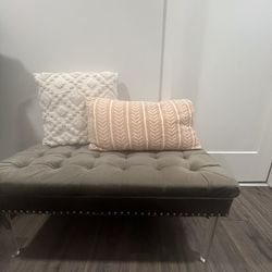 Grey Velvet Bench