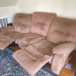 Beige Reclining Couch- FREE to A Good Home