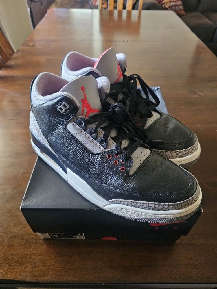 Air Jordan 3s Black Cement Size 13 Mens