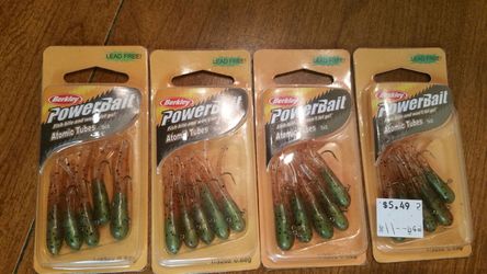4 new packages of Berkley powerbait Atomic tubes grasshopper