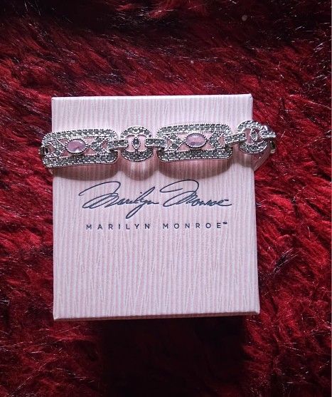 Marilyn Monroe Clear and Pink Crystals Bracelet

