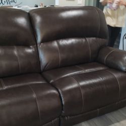 Asley Furniture New With Label Leather Sofa With Double Recliner. Just Didn't  Match My Furniture . Great Quality And Beautiful 