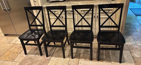 4 black dining chairs