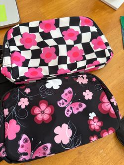 Pink Iris bag- 57” Long strap Crossbody bag/fanny pack. Bundle pack- 2 bags