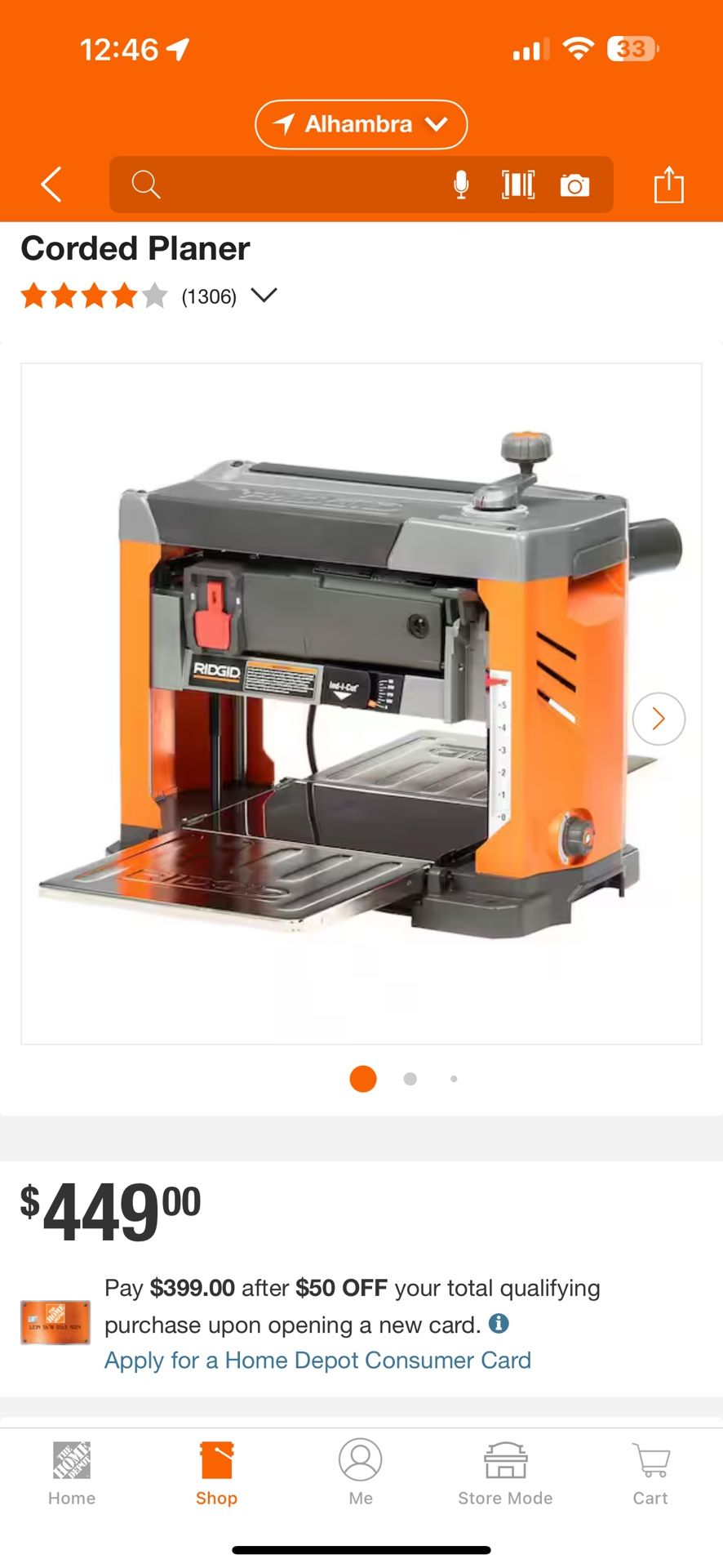 Ridgid 13 In Thickness Planer