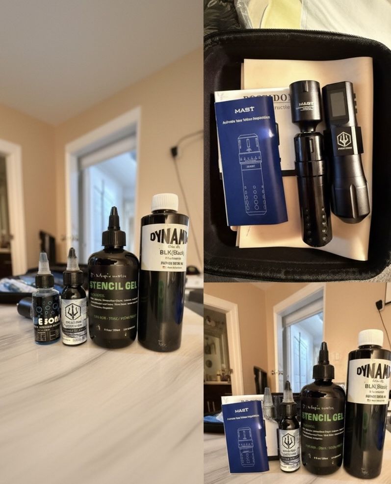 Professional Dual Wireless Tattoo Kit (MAST & Poseidon) - Used Once!