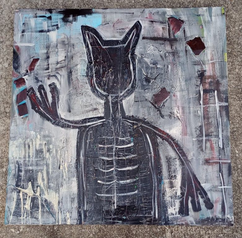 Original Abstract Painting Acrylic on Framed Canvas 36" x 36" *100.00* Home Decor Artwork Art