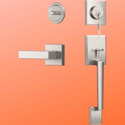 KingForce Front Door Lock Set: Exterior Door Lock with Handle, featuring a single cylinder deadbolt