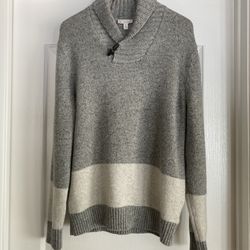 GAP SZ L Mens Sweater New Cowl Neck Grey