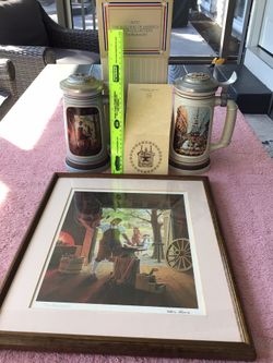 Vintage Avon Ceramic Dated & Numbered Collector’s Stein 1980’s “The Blacksmith” Stein