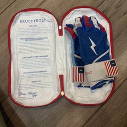 Bruce Bolt Premium Pro Long Cuff Batting Gloves – Medium ($70 or best offer)