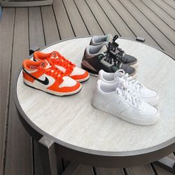 Teen Shoes Air Force 1 5Y + Orange 5.5Y + Jordans 6Y
