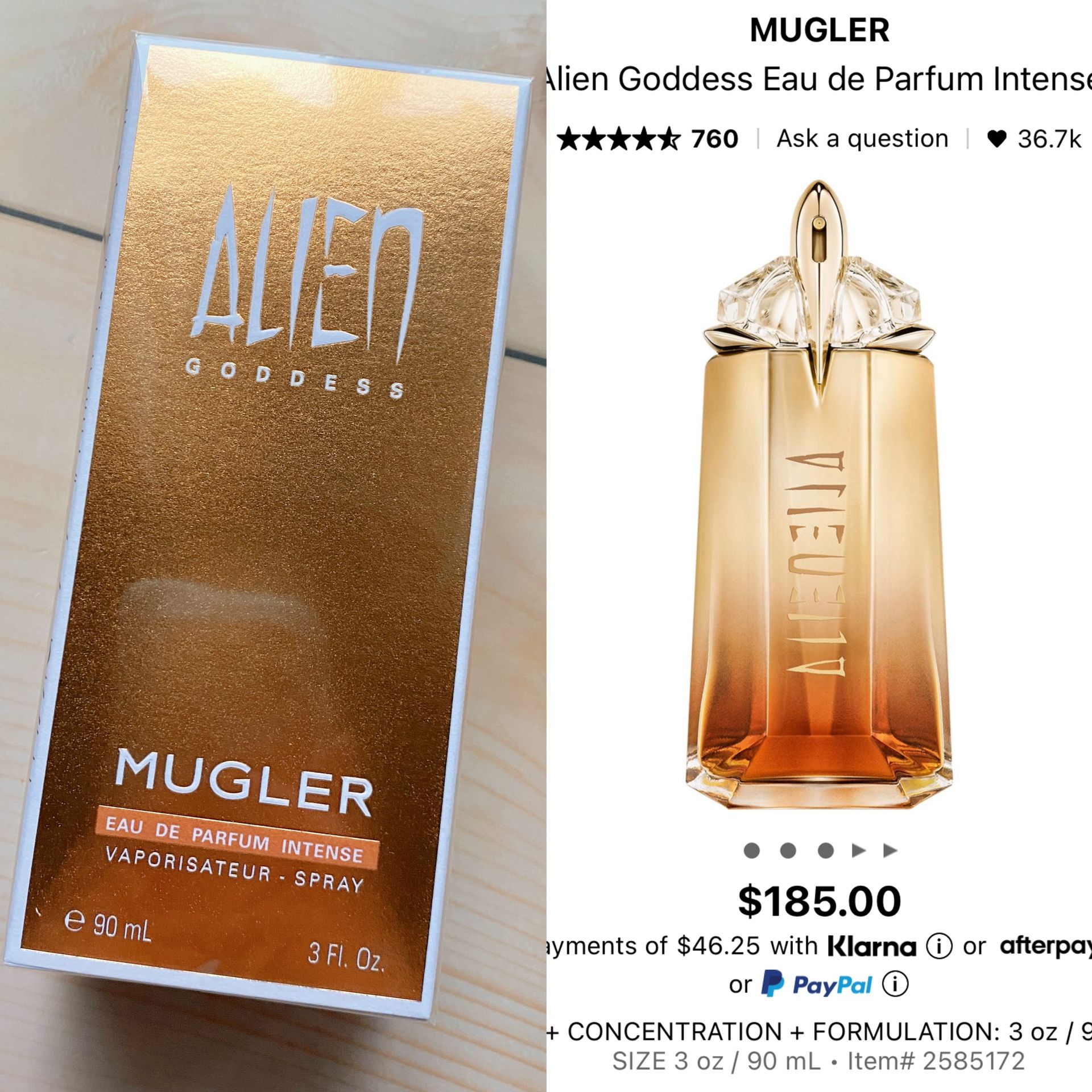 Mugler Alien Goddess Eau De Parfum Intense Spray 90ml/3oz