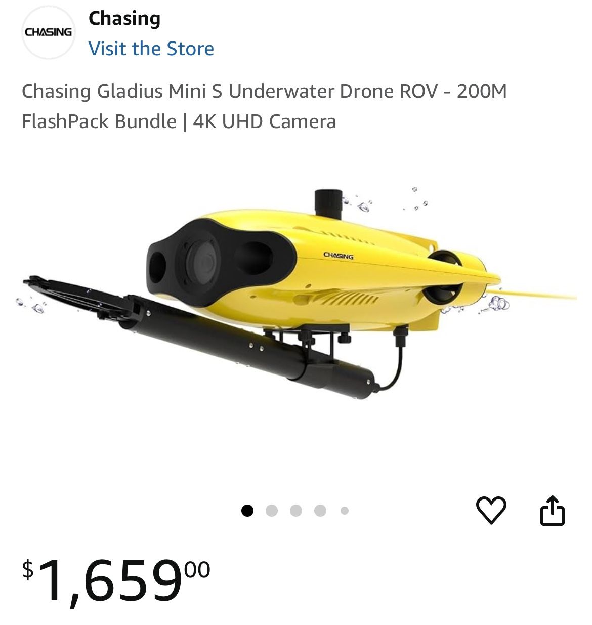 Chasing Gladius Mini S Underwater Drone ROV - 200M FlashPack Bundle | 4K UHD Camera