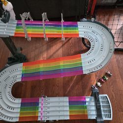 Hot Wheels Mario Kart Rainbow Road Raceway Track Set.