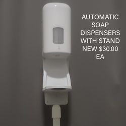 Automatic Soap Dispenser On Stand - Sturdy No Tip - Wall Mount Ok - Use Any Soap - Brand New - Multiple Available