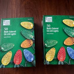 2 Boxes Of NEW Christmas 50L multi-colored C6 LED Lights