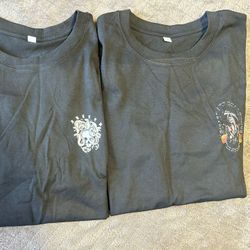 2 new Mens Black custom size large short sleeve Tshirts. 2 shirts 1 price.