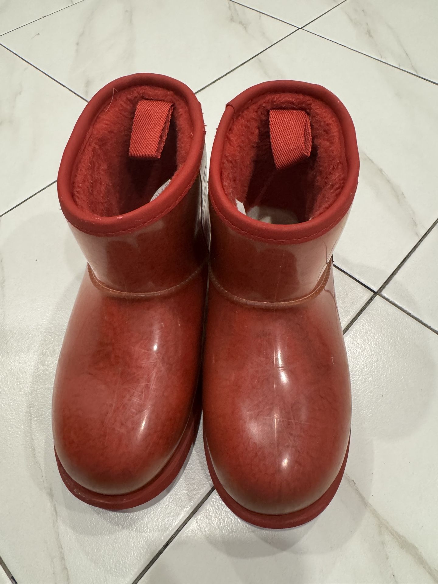 UGG kids red rain and snow boots
