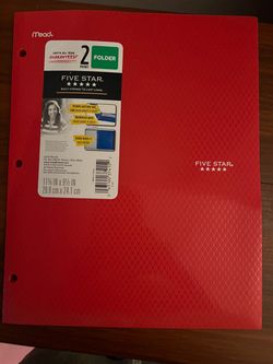 Red Mead Five Star 2-Pocket Folder — Like New