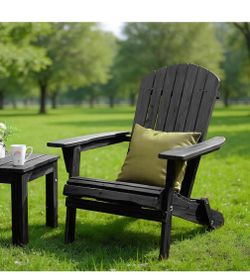 New Folding Adirondack Chairs Set of 2 made of fir Wood! Black color!