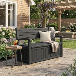 Heavy Duty Black 80 Gallon Storage Bench