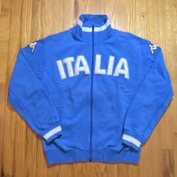 Vintage Kappa Italy Soccer Football Sweatshirt Track Zip Jacket Coat Size XL