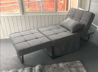 Twin size convertible chair/bed (Grey)