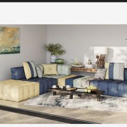 Divani Casa Dubai Sectional Sofa Modern Multicolored Modular Sectional Sofa + Pillows  - Must go - Moving!