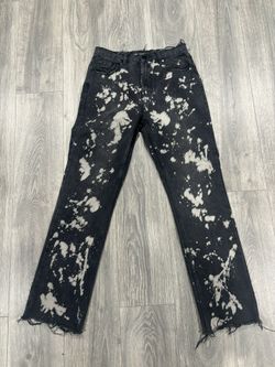 black/white/grey distressed jeans