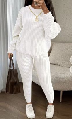 Women’s Knit Sweater & Drawstring Pants Set Casual Fall Winter