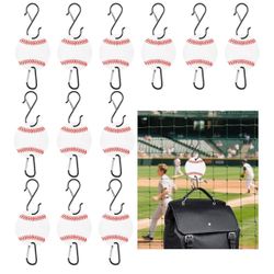12 Pcs Baseball Bag Hooks for Fence,Acrylic Baseball Bags Hook Sports Fence Hook for Bat Bag Water Bottle Lover Player Gifts
