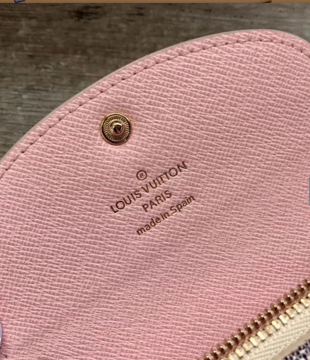 Louis Vuitton // Cream & Pink Damier Azur Rosalie Wallet – VSP Consignment