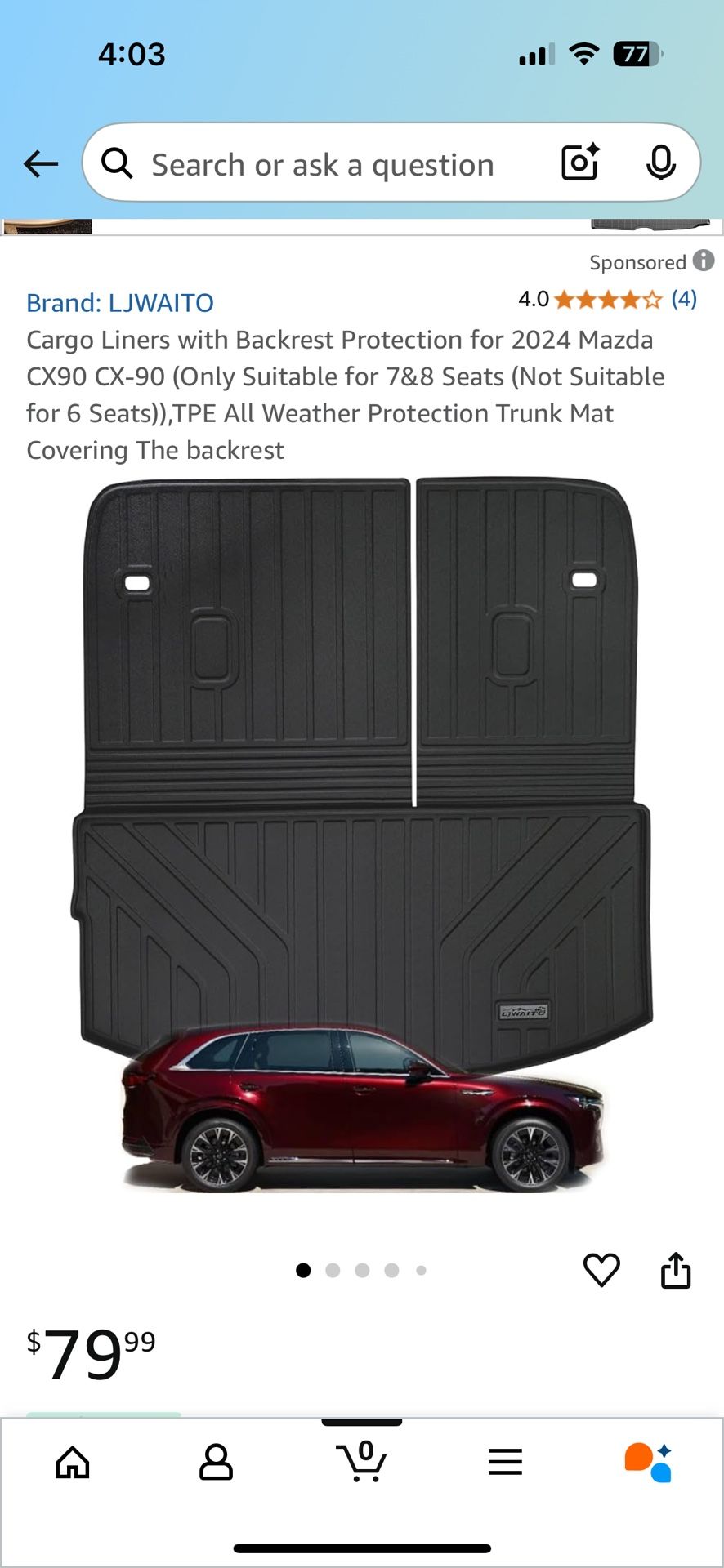 Cargo Liner For Mazda